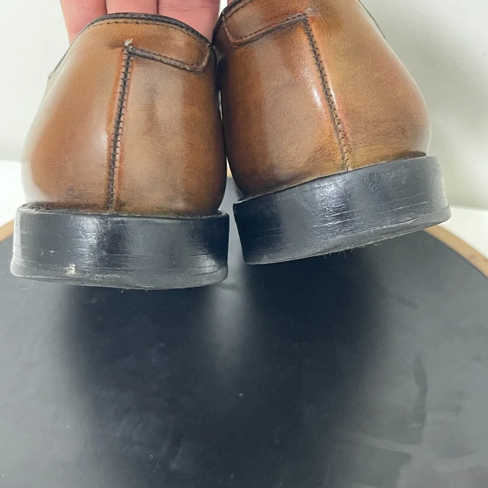 Allen Edmonds Fifth Avenue Men 9.5 C Oxford Cap Toe Brown Leather Quiet Luxury
